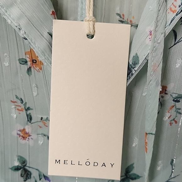 Melloday Mint Green Lined Chiffon Loose Fit Babydoll Dress Womens Small NWT - Picture 5 of 12